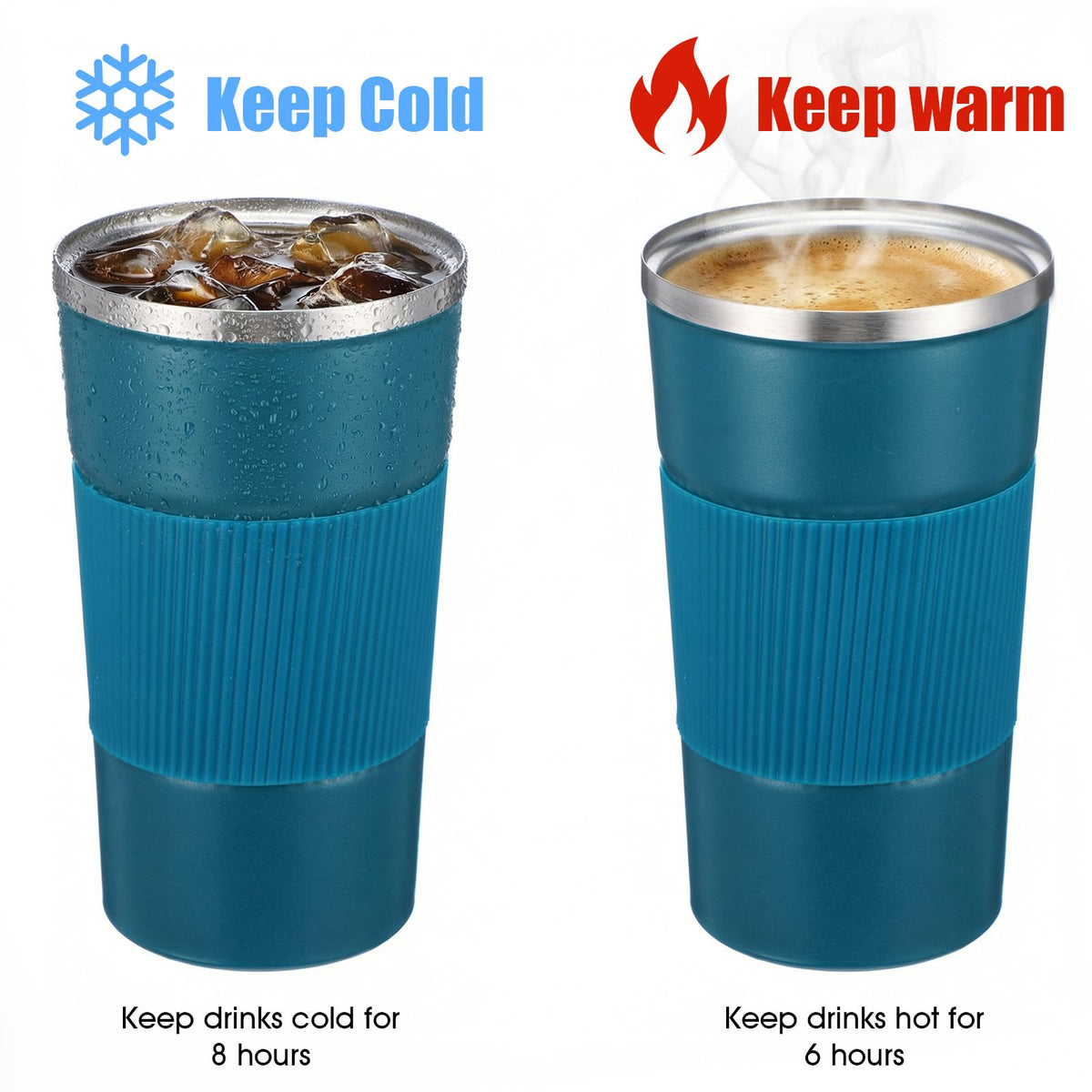 4 Pack 17oz Stainless Steel Insulated Coffee Mug with Lid F2513