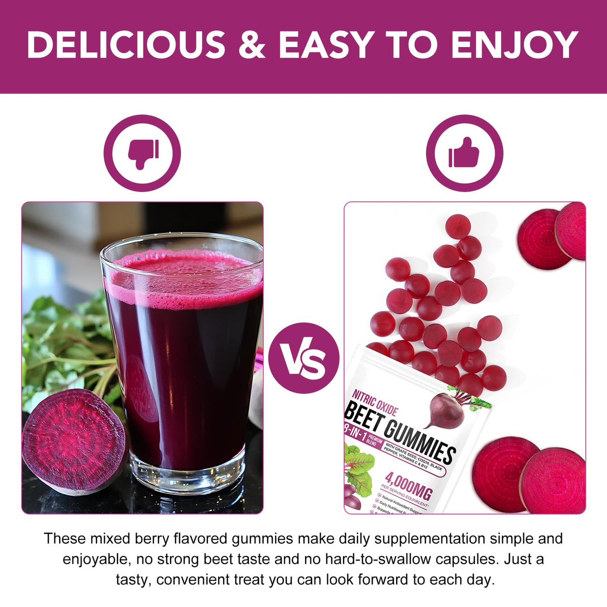 Beet Root Gummies with CoQ10 90 Soft Chews Y5434