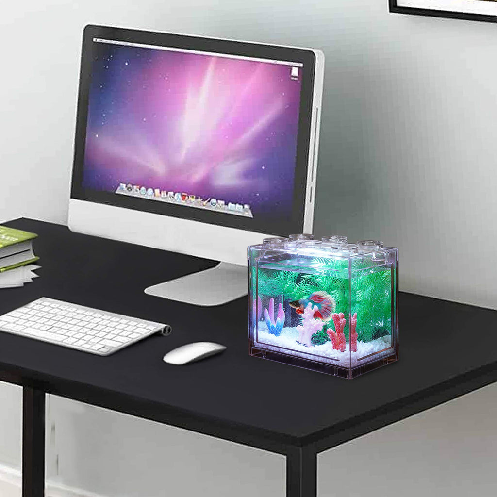0.6 Gallon Betta Fish Tank Aquarium Kit with LED Lighting A354906