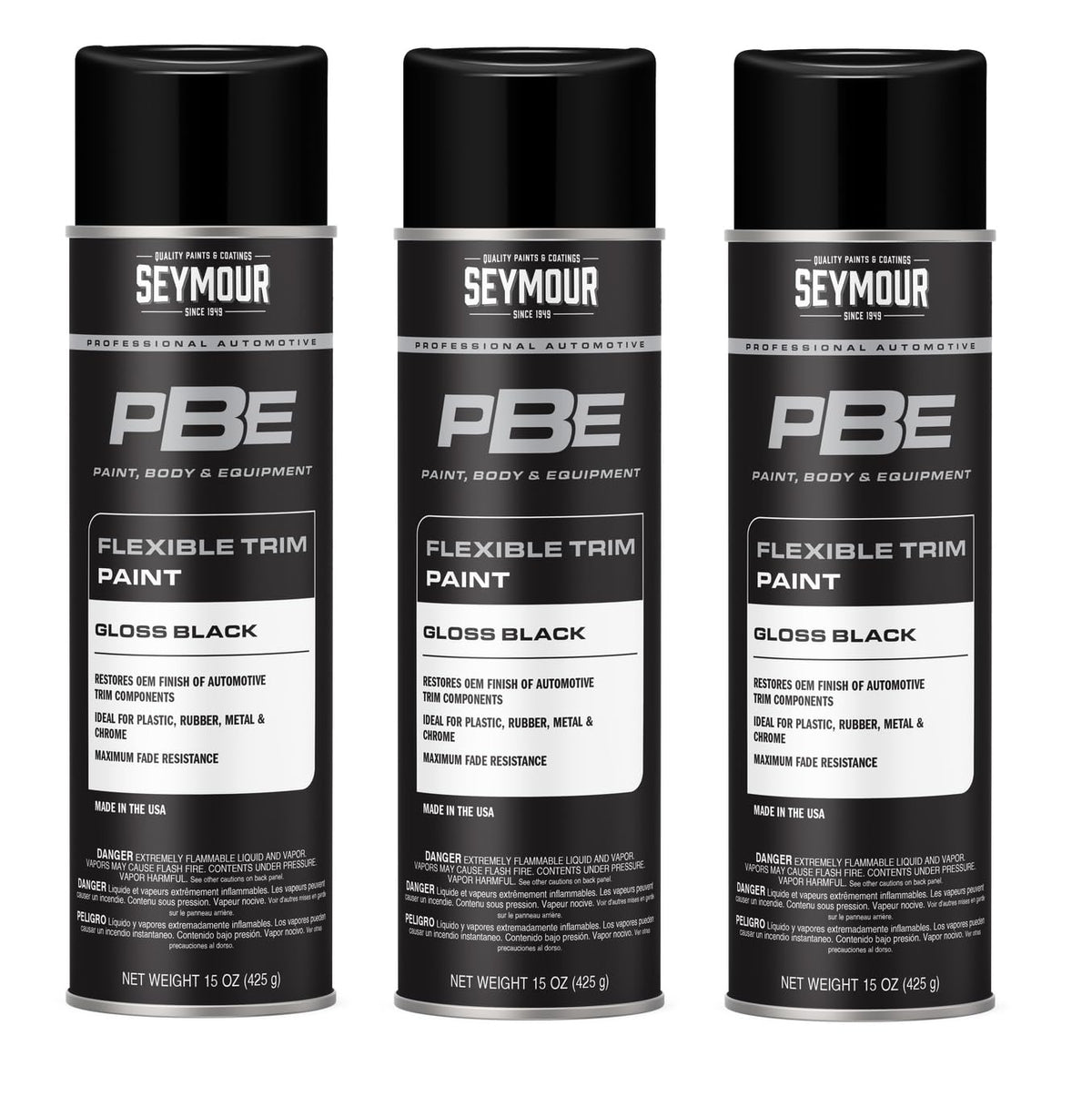 Gloss Black Trim Spray Paint 15 oz 3-Pack G170603