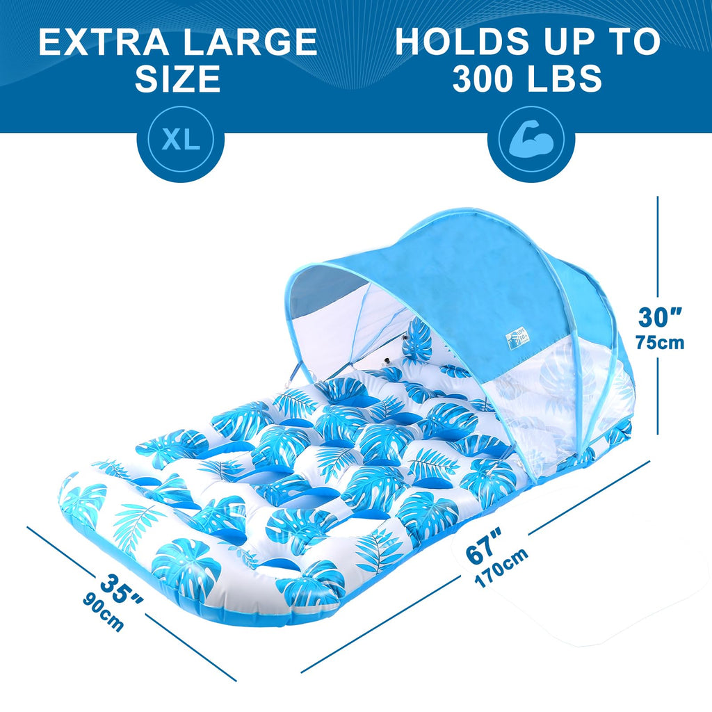Inflatable Pool Float with UPF 50+ Sunshade Canopy O19483