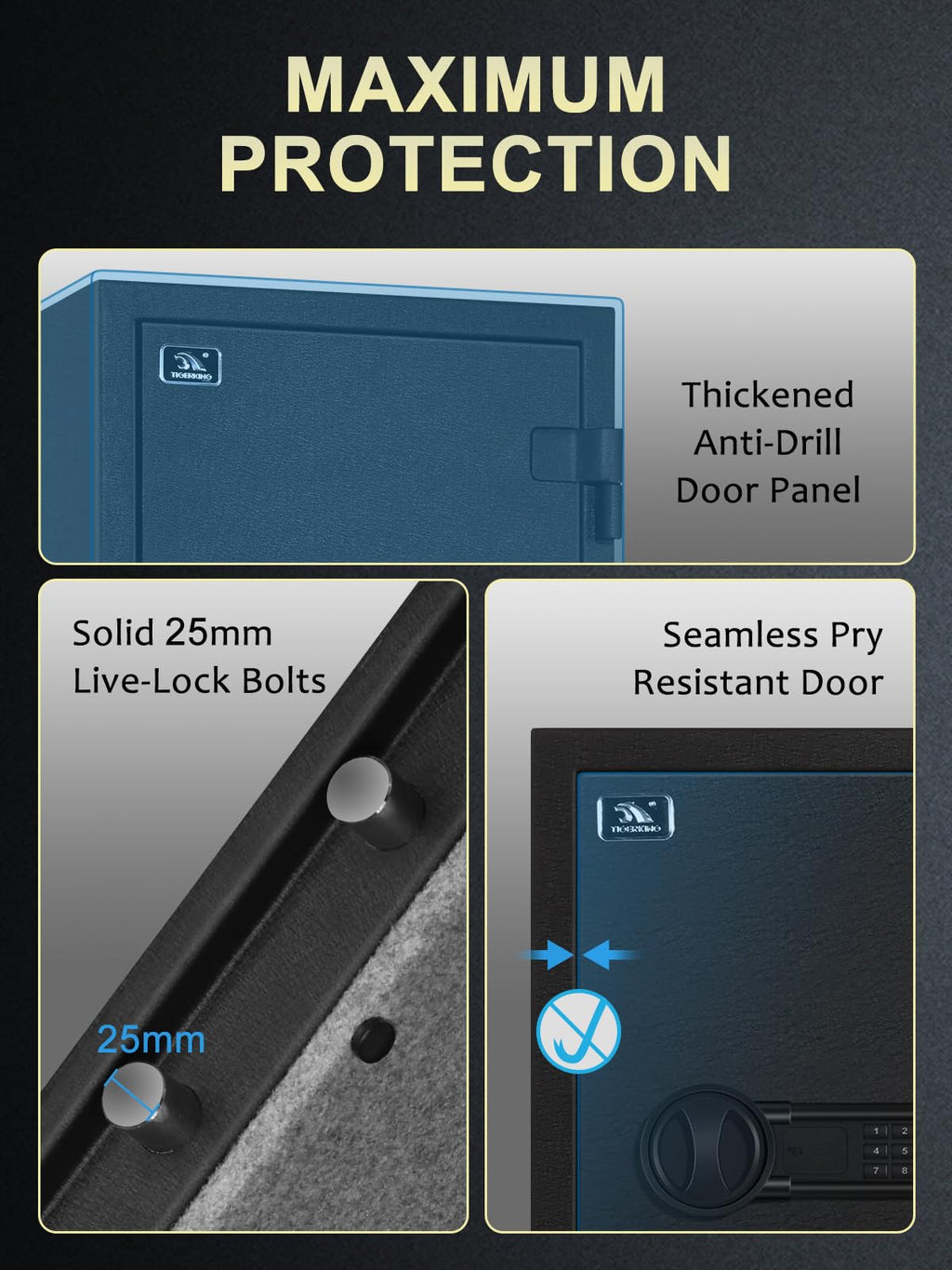 Fireproof Safe Box with Drawer, 3.47 Cu Ft T37340