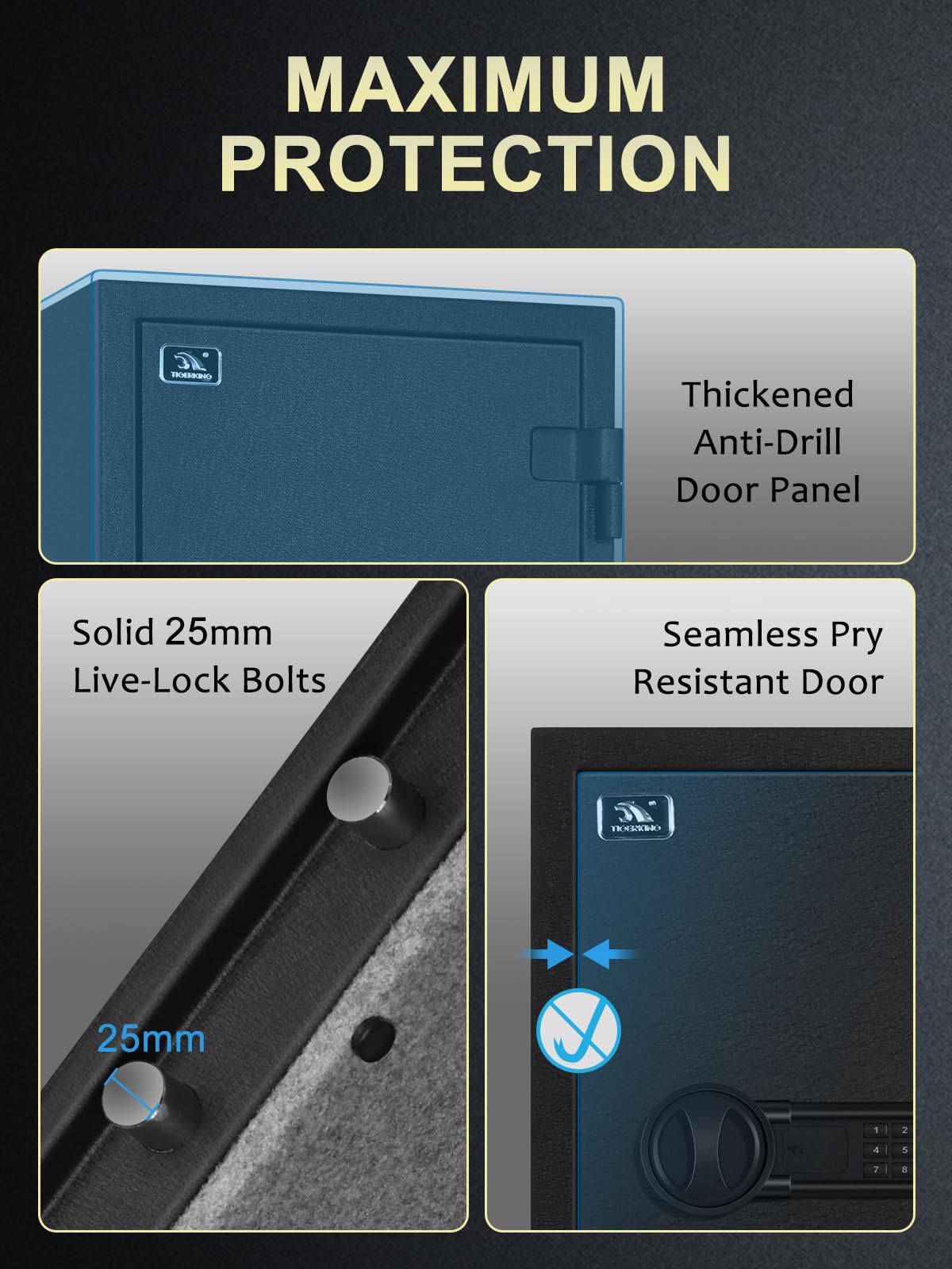 Fireproof Safe Box with Drawer, 3.47 Cu Ft T37340
