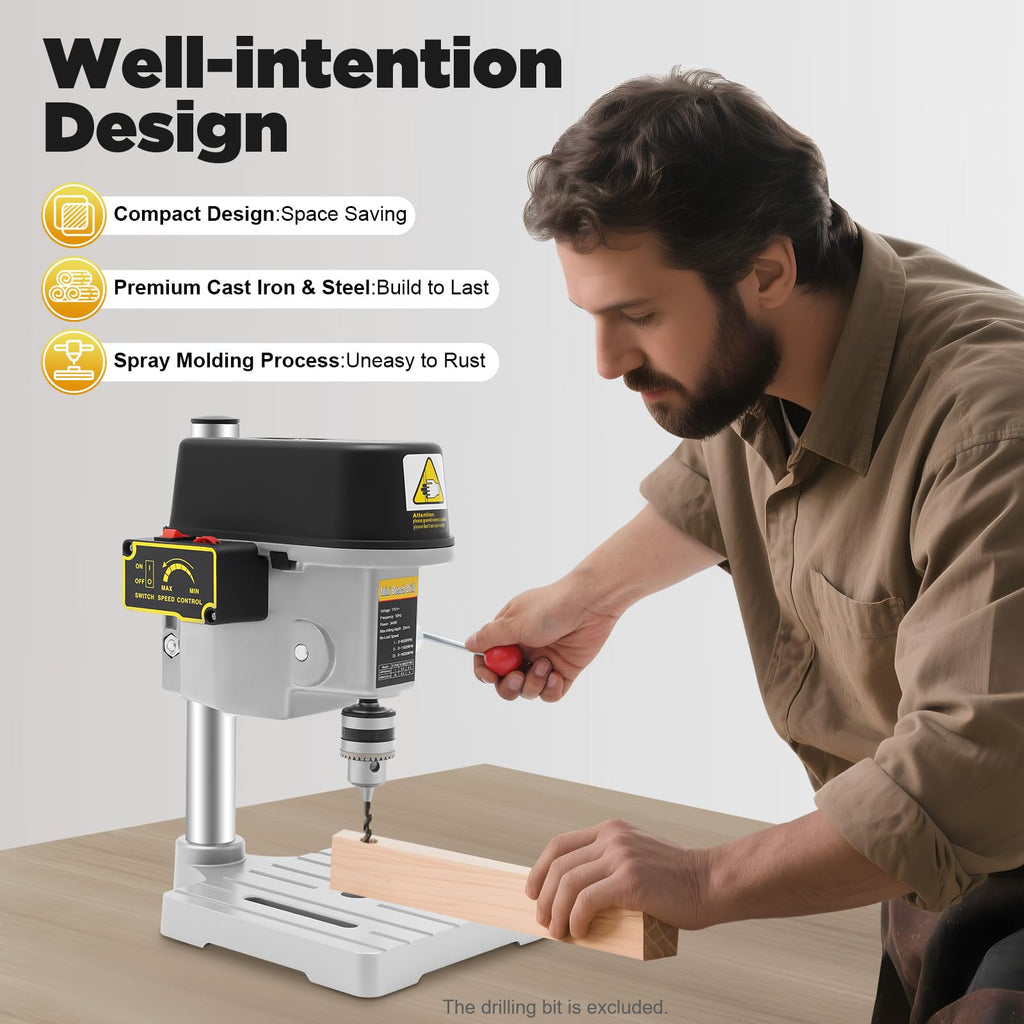 340W 3-Speed Adjustable Bench Drill Press P853822