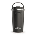 16 oz Black Stainless Steel Insulated Coffee Cup with Lid and Handle Q808447