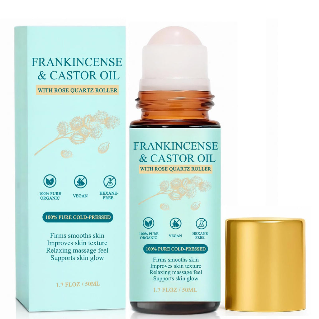 Cold-Pressed Castor Oil Roll On with Rose Quartz Stone 1.7 fl oz P559773