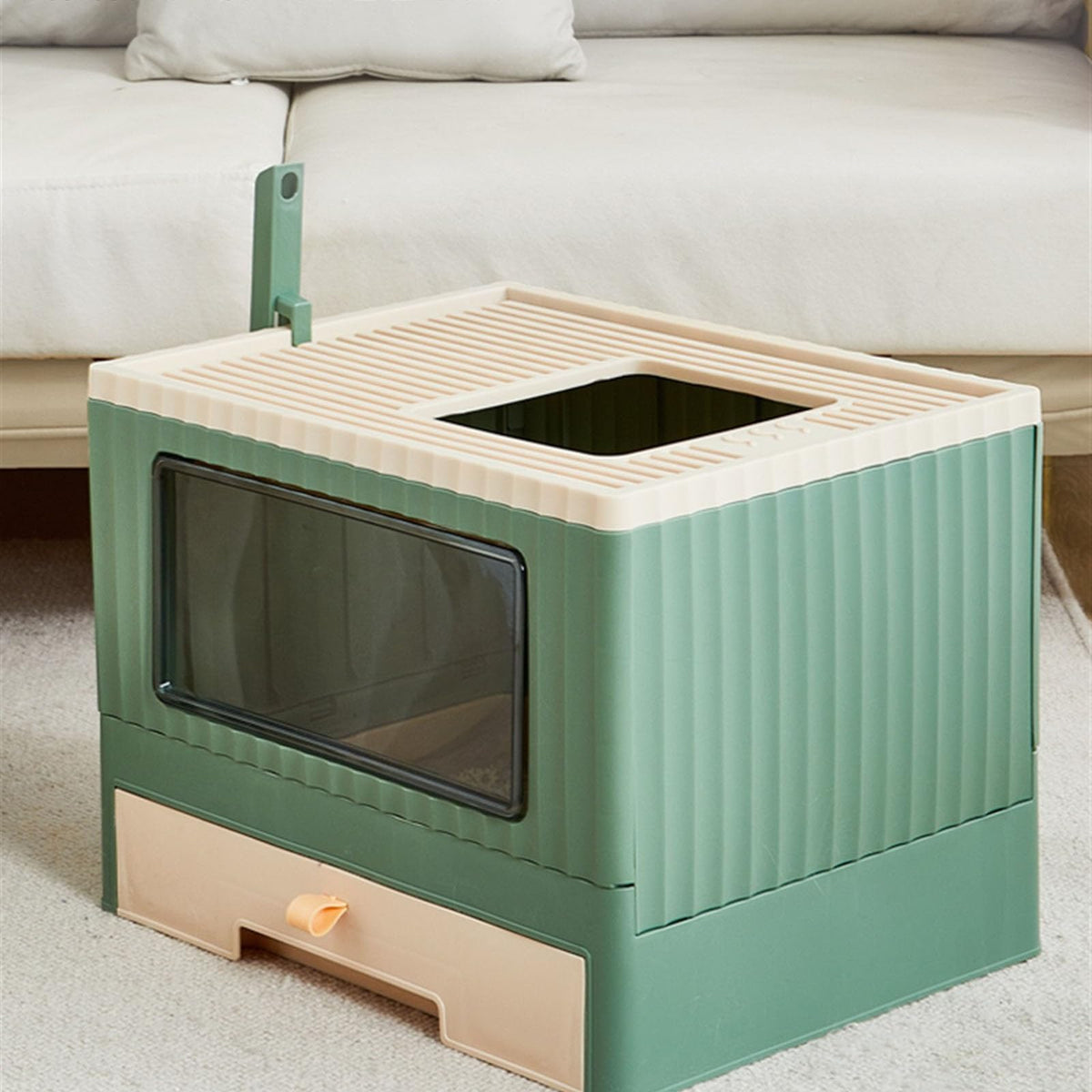 Top Entry Cat Litter Box with Lid Foldable L9344