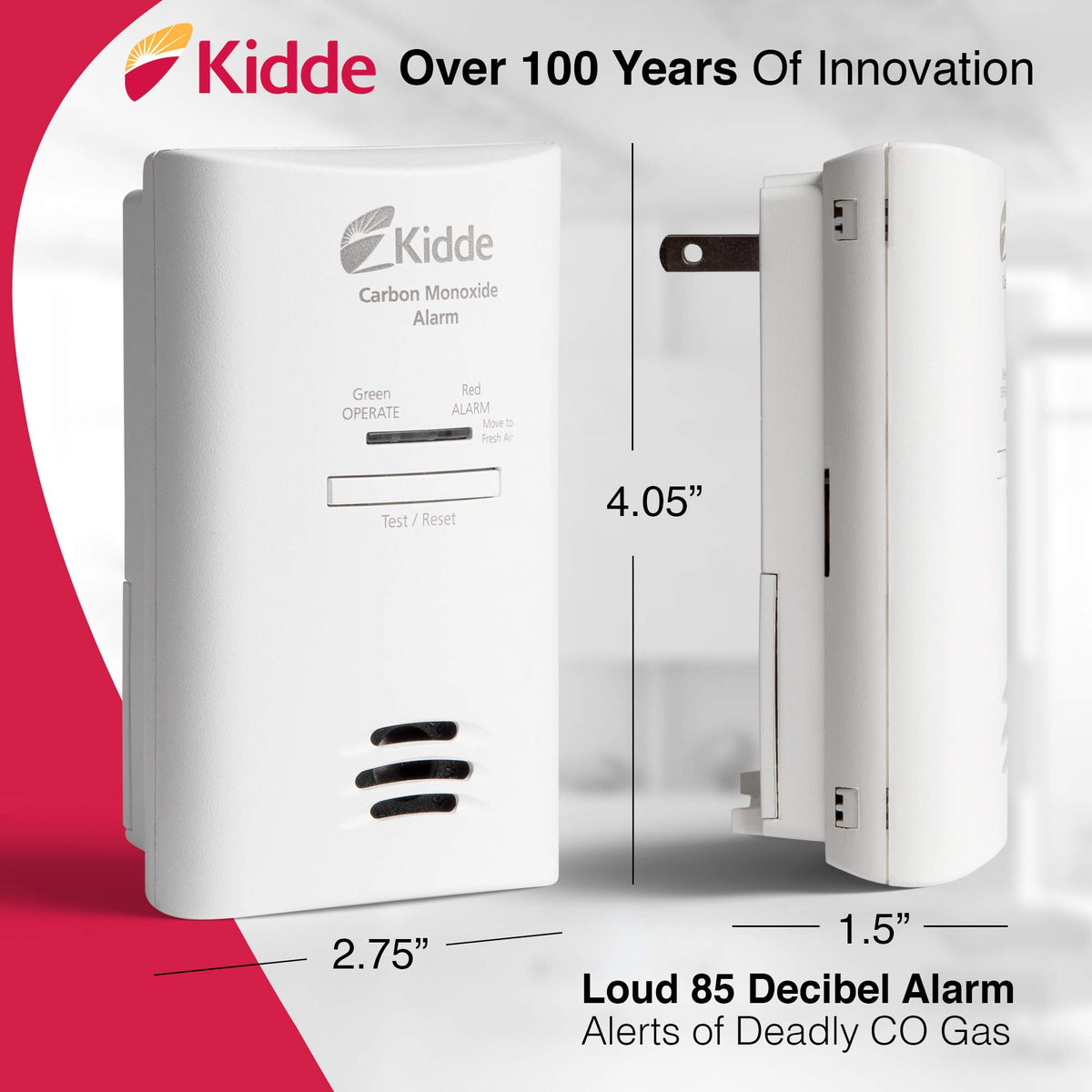 Plug-in Carbon Monoxide Detector with AA Battery Backup K151640