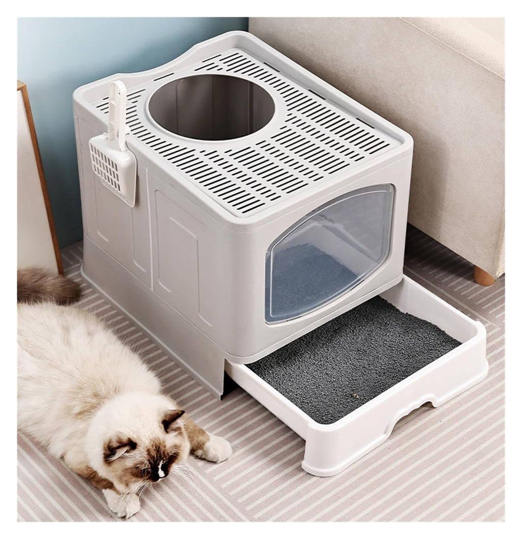 Foldable Cat Litter Box with Lid D54399