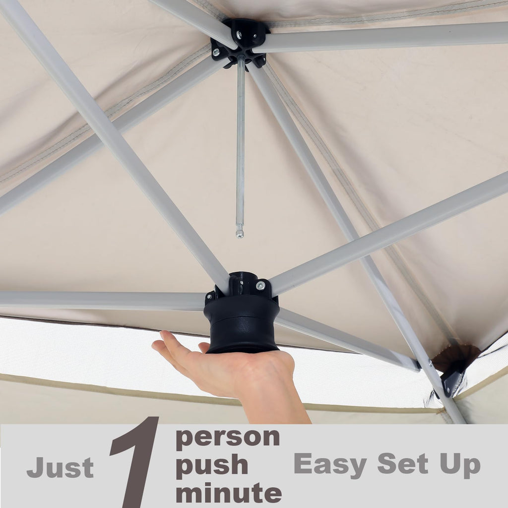12x12 Pop Up Waterproof Outdoor Canopy with Mosquito Nettings and Carry Bag X4293