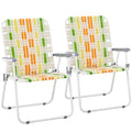 Set of 2 Webbed Folding Beach Chairs Z358