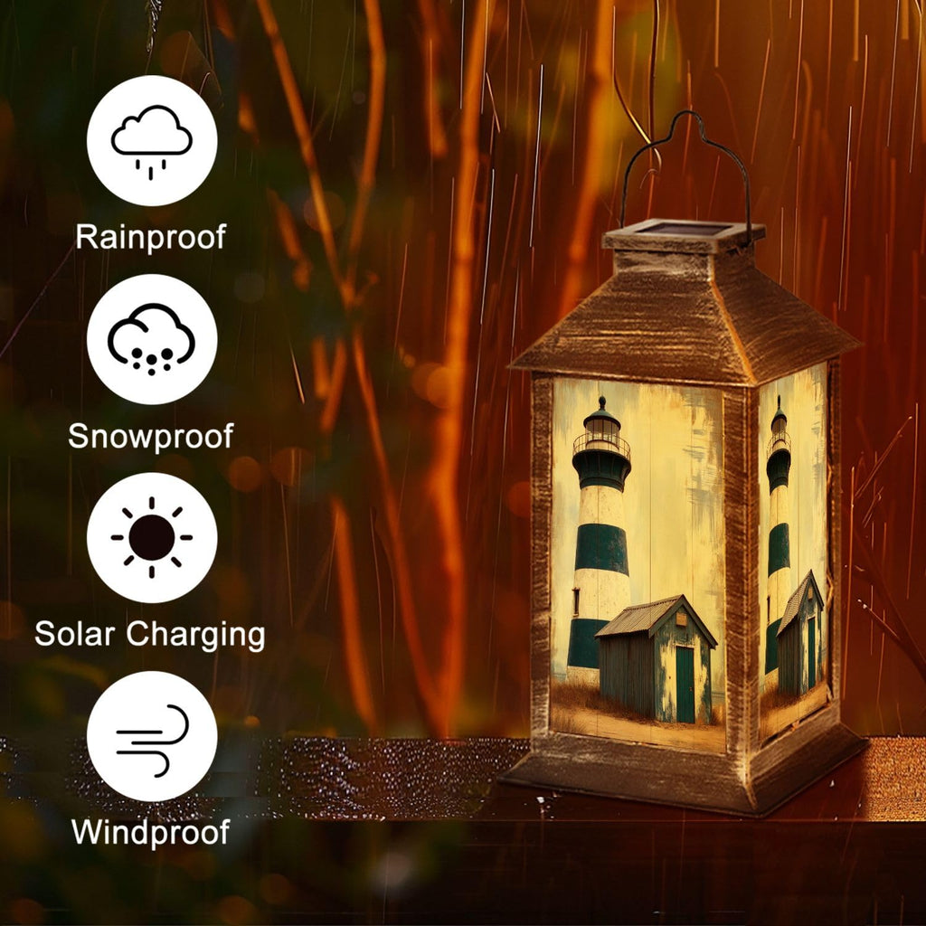 Navy Blue Coastal Solar Lantern B222