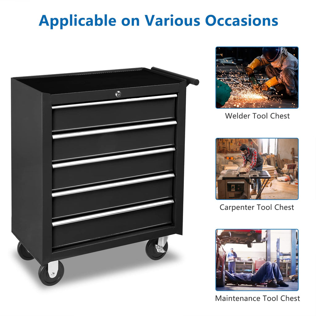 5 Drawer Rolling Tool Chest with Lock C408643
