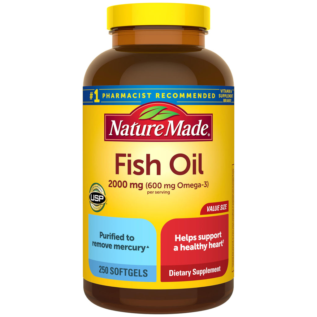 Fish Oil Omega 3 Supplements 2000mg 250 Softgels V335412