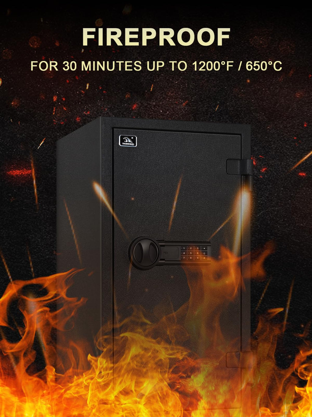 Fireproof Safe Box with Drawer, 3.47 Cu Ft T37340