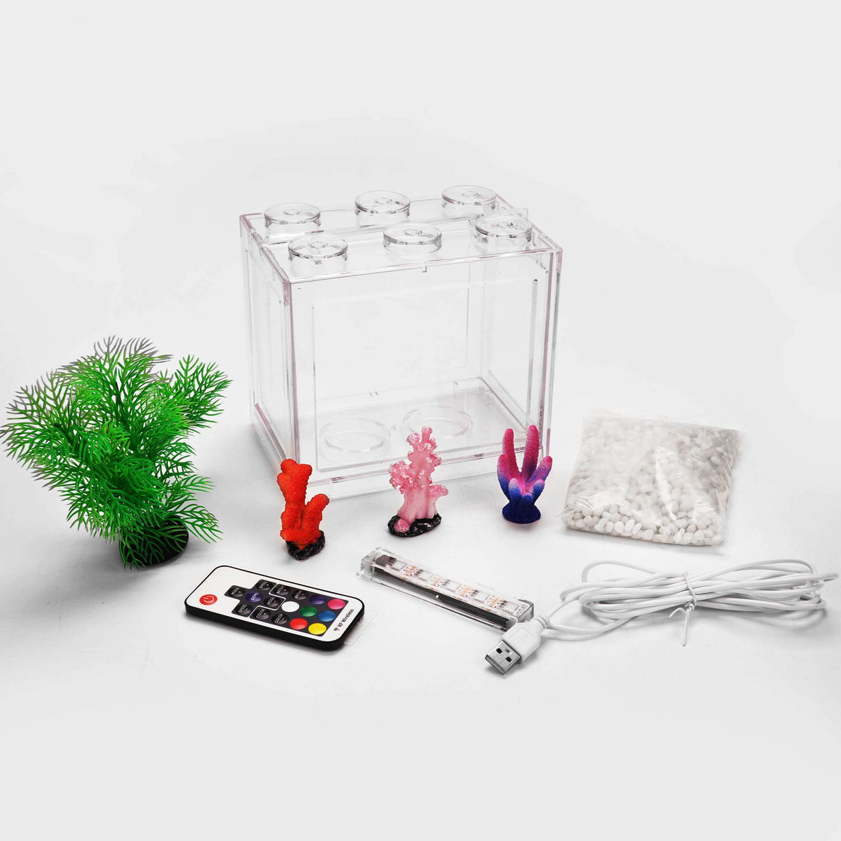 0.6 Gallon Betta Fish Tank Aquarium Kit with LED Lighting A354906