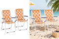 Webbed Foldable Metal Patio Chairs Set of 2 J611237