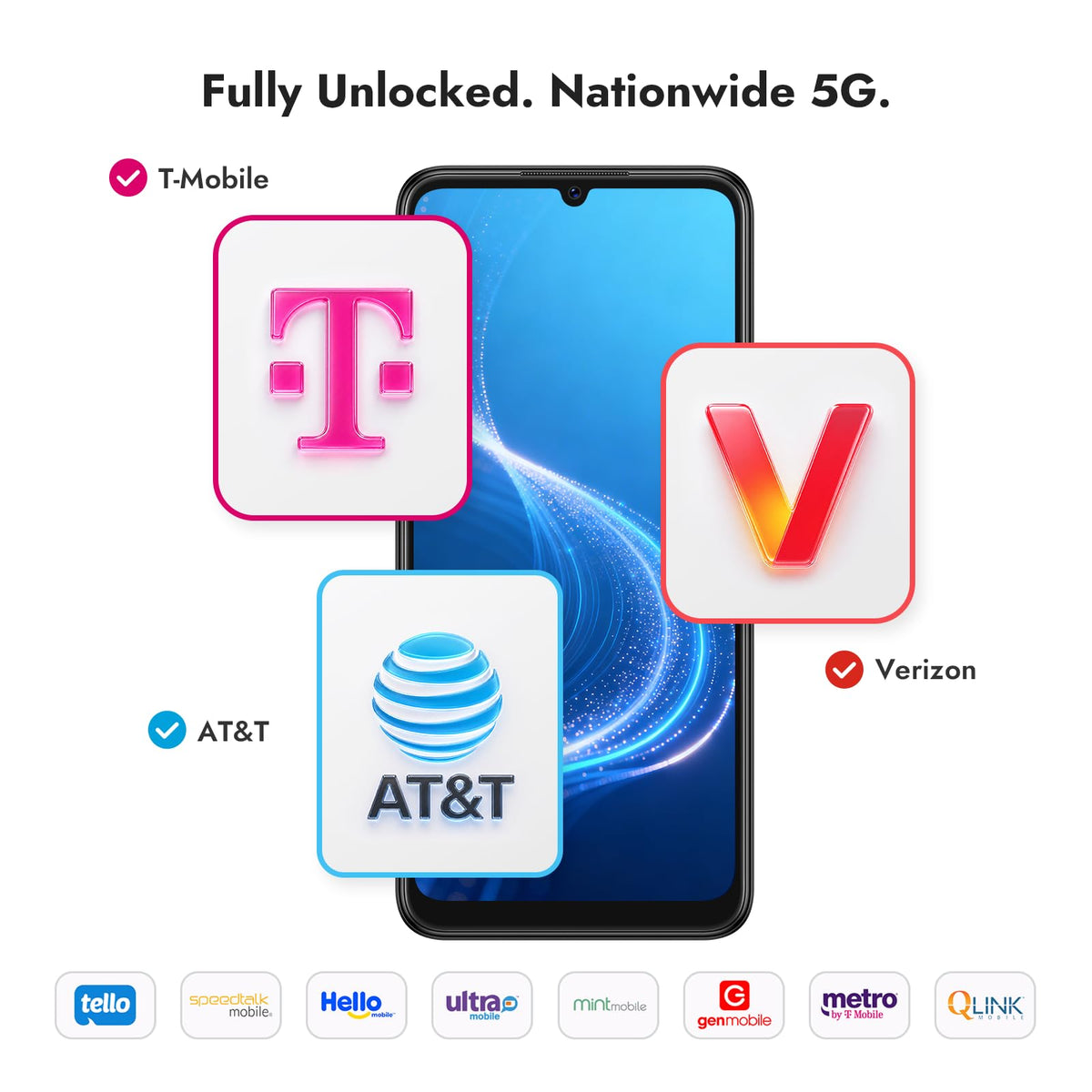 5G Unlocked Android Smartphone 128GB Black H296