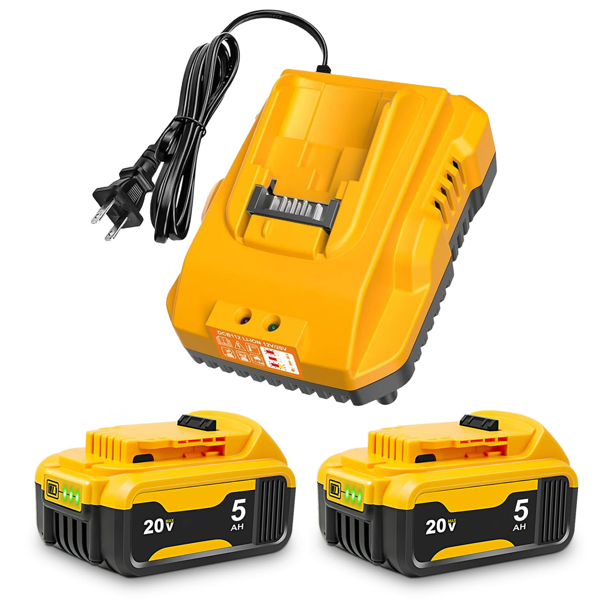 20V Max 5.0Ah Battery 2-Pack with Charger Station O13069
