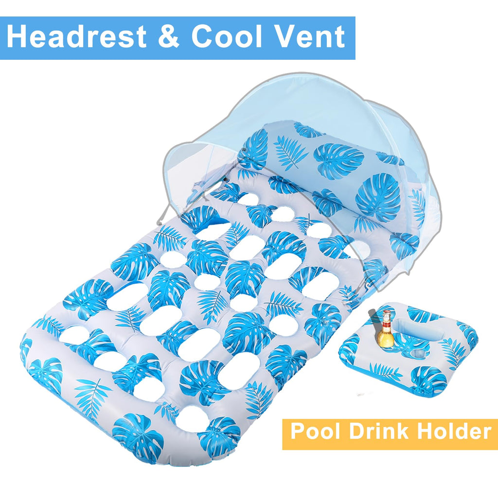 Inflatable Pool Float with UPF 50+ Sunshade Canopy O19483