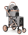 Double Pet Stroller with 2 Detachable Carriers P393623