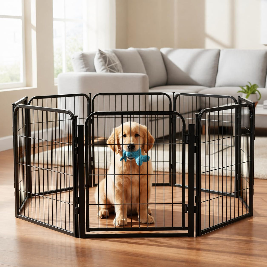 32'' 16 Panels Metal Heavy Duty Dog Playpen E64300