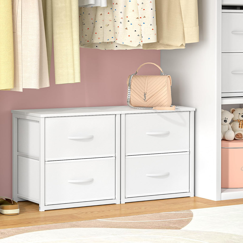 White 2-Pack Stackable Storage Drawers F2619