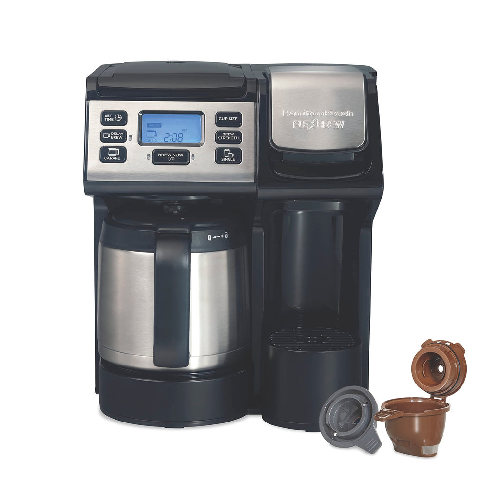 2-Way Coffee Maker with K-Cup Pods or Grounds, Black and Stainless Q436961