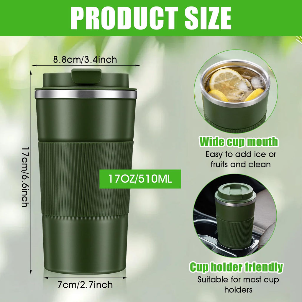 4 Pack 17oz Stainless Steel Insulated Coffee Mug with Lid F2513