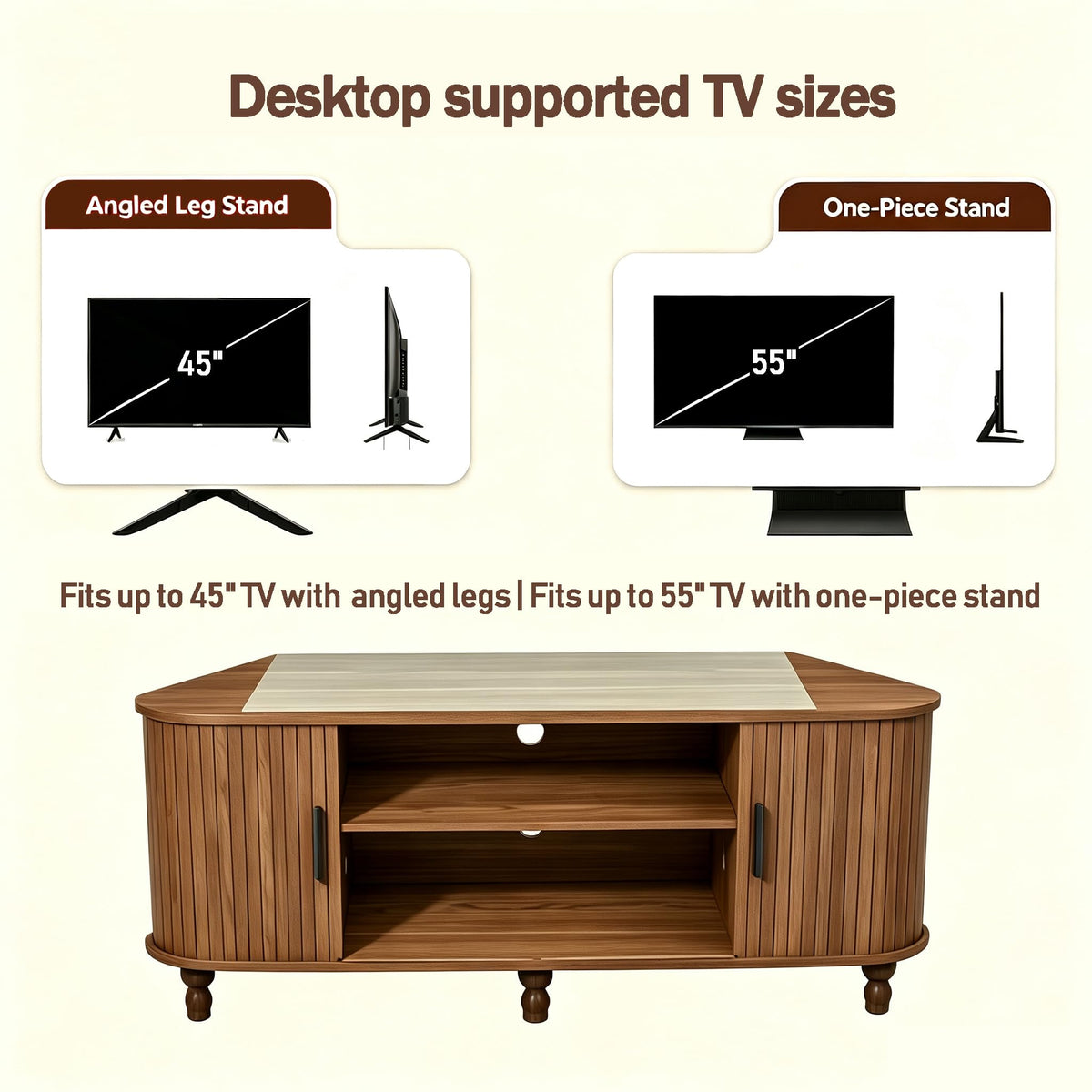 45" Corner TV Stand with Storage O142443