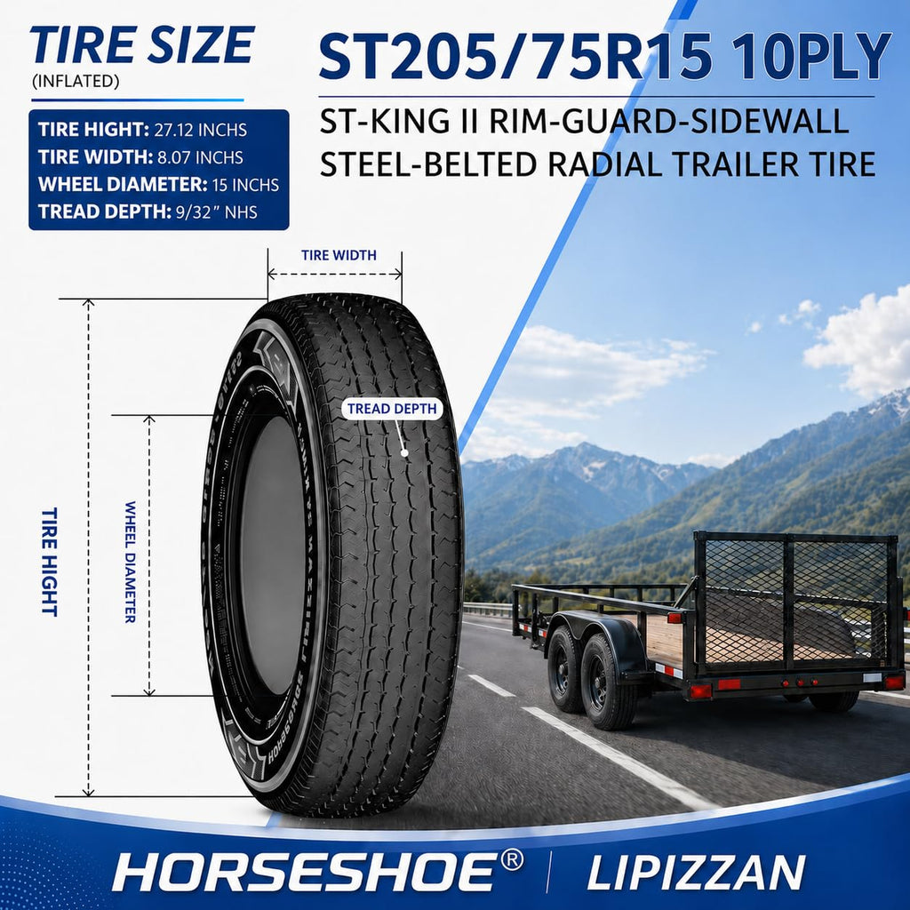 ST205/75R15 10-Ply Trailer Tires B7045