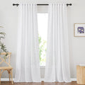 White Sheer Linen Curtains, 2 Panels, W52 x L95 Y933