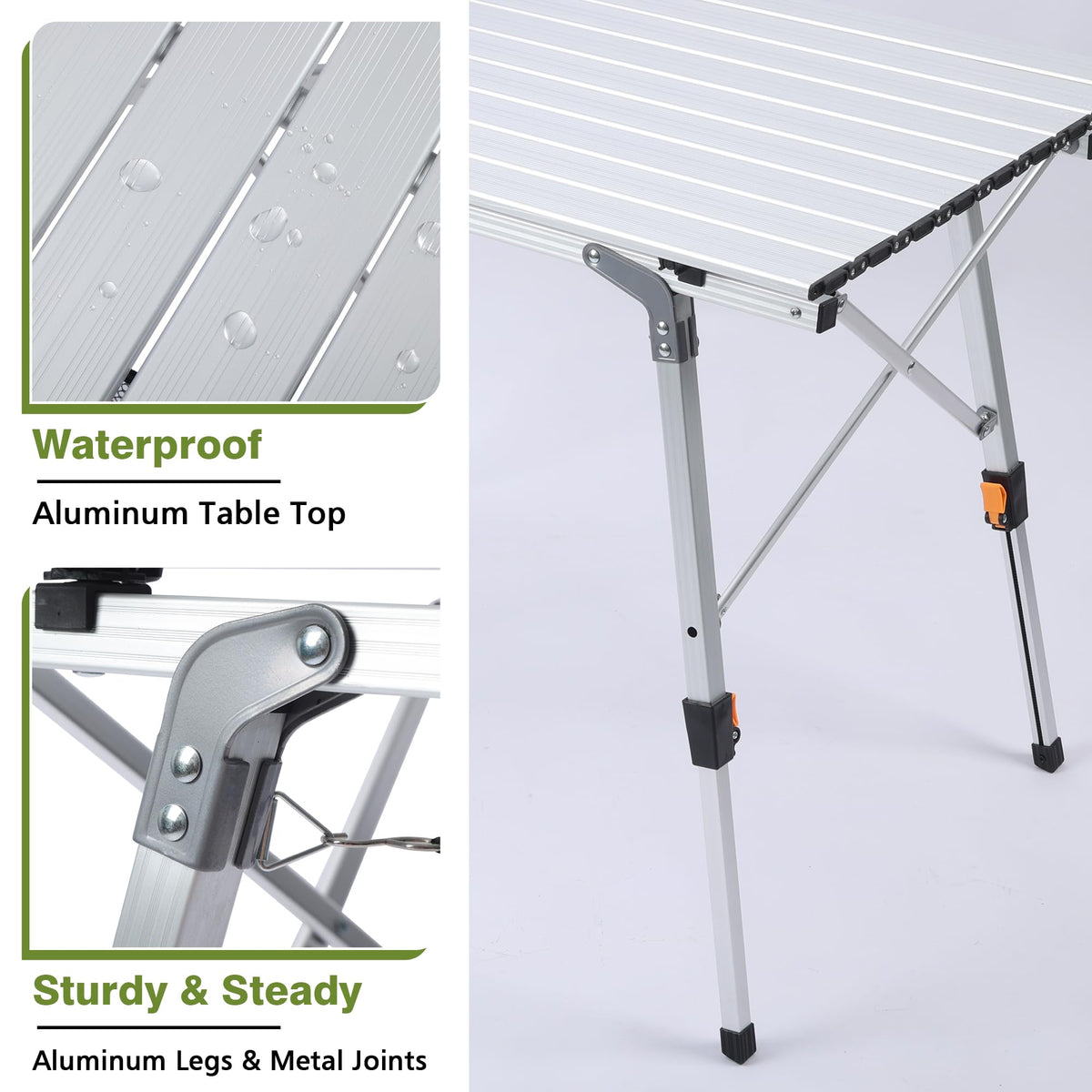 Lightweight Aluminum Folding Camping Table White I819