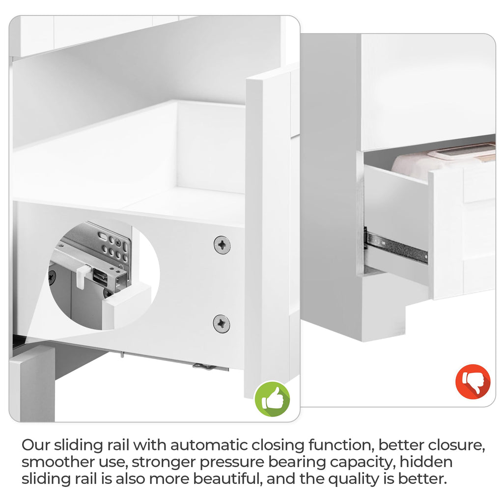 24" White Bathroom Vanity with Sink J14057