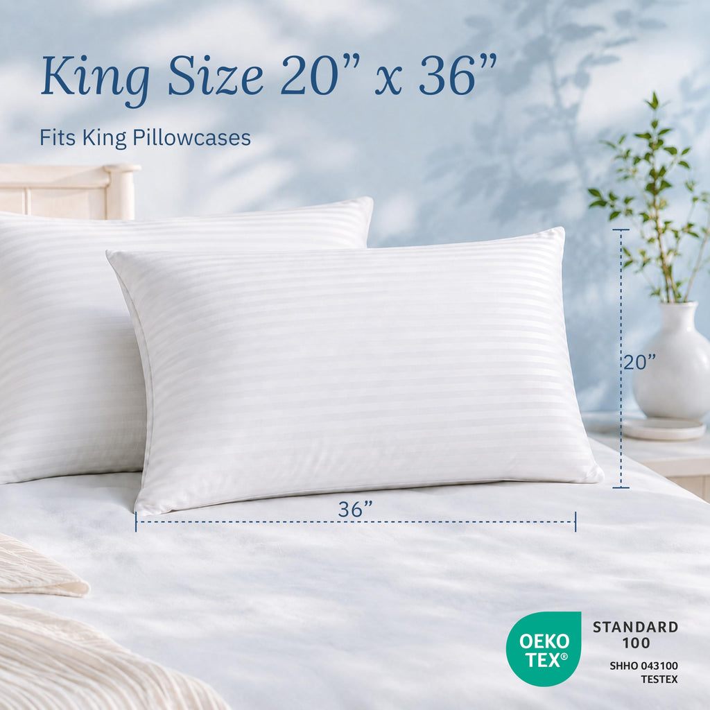 White King Size Bed Pillows Set of 2 R309