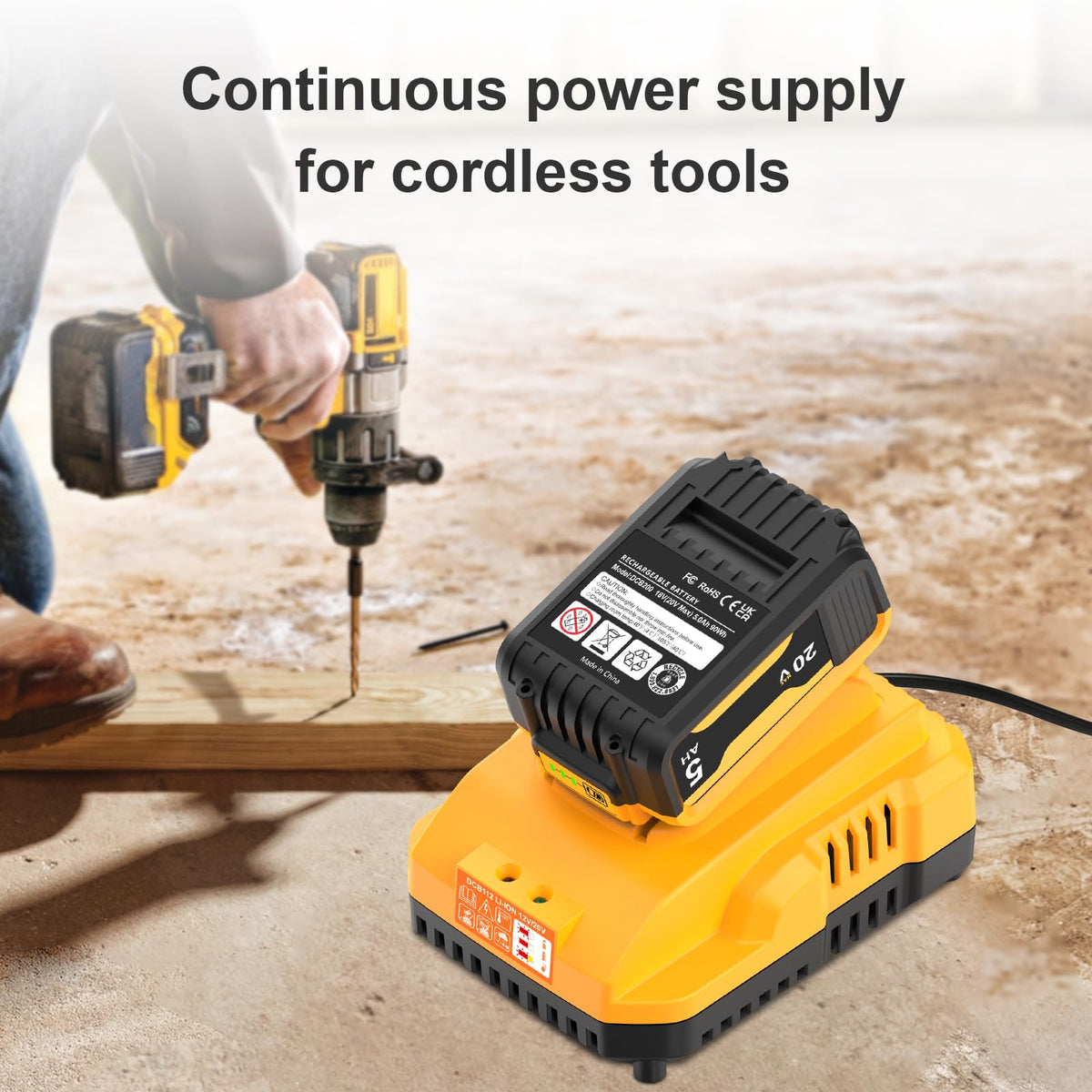 20V Max 5.0Ah Battery 2-Pack with Charger Station O13069