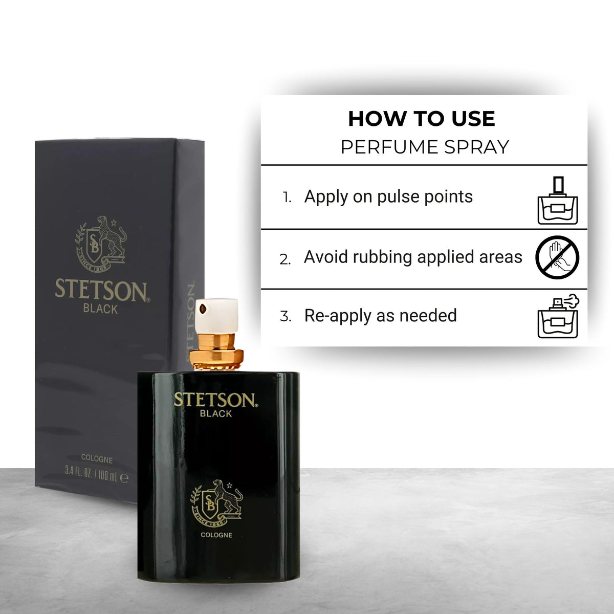 Black Cologne Spray 3.4 Ounces K1362