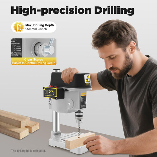 340W 3-Speed Adjustable Bench Drill Press P853822