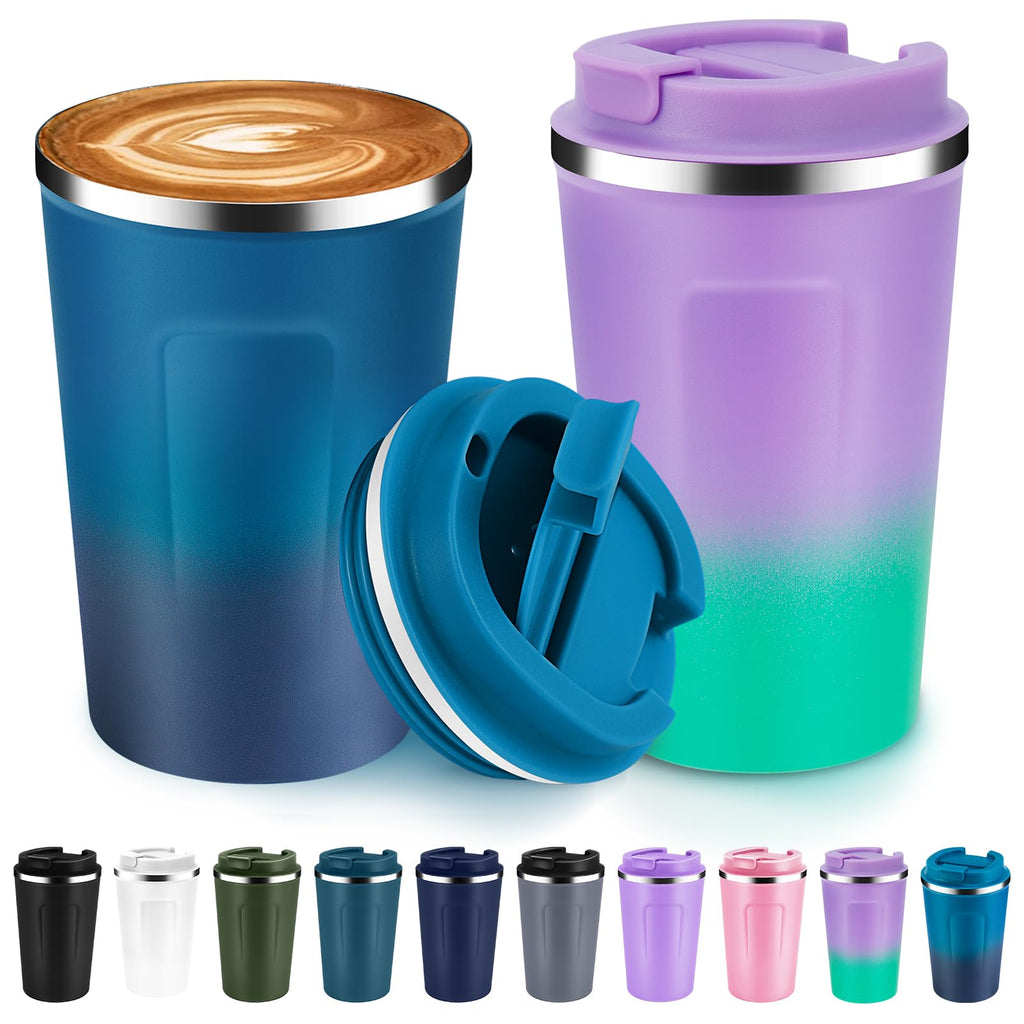 12 oz Insulated Stainless Steel Travel Coffee Mug 2 Pack V271