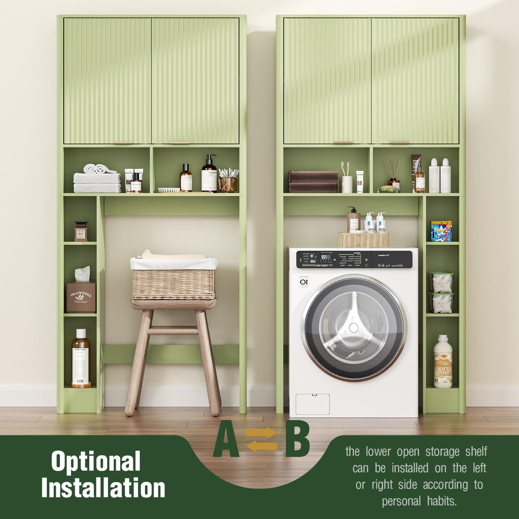 Green Over the Toilet Storage Cabinet with Adjustable Shelf S444418