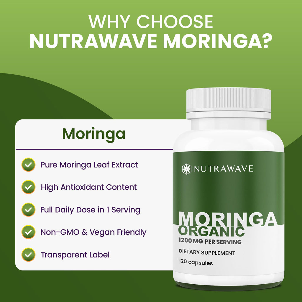 Organic Moringa Capsules 1200mg 120 Capsules E44477