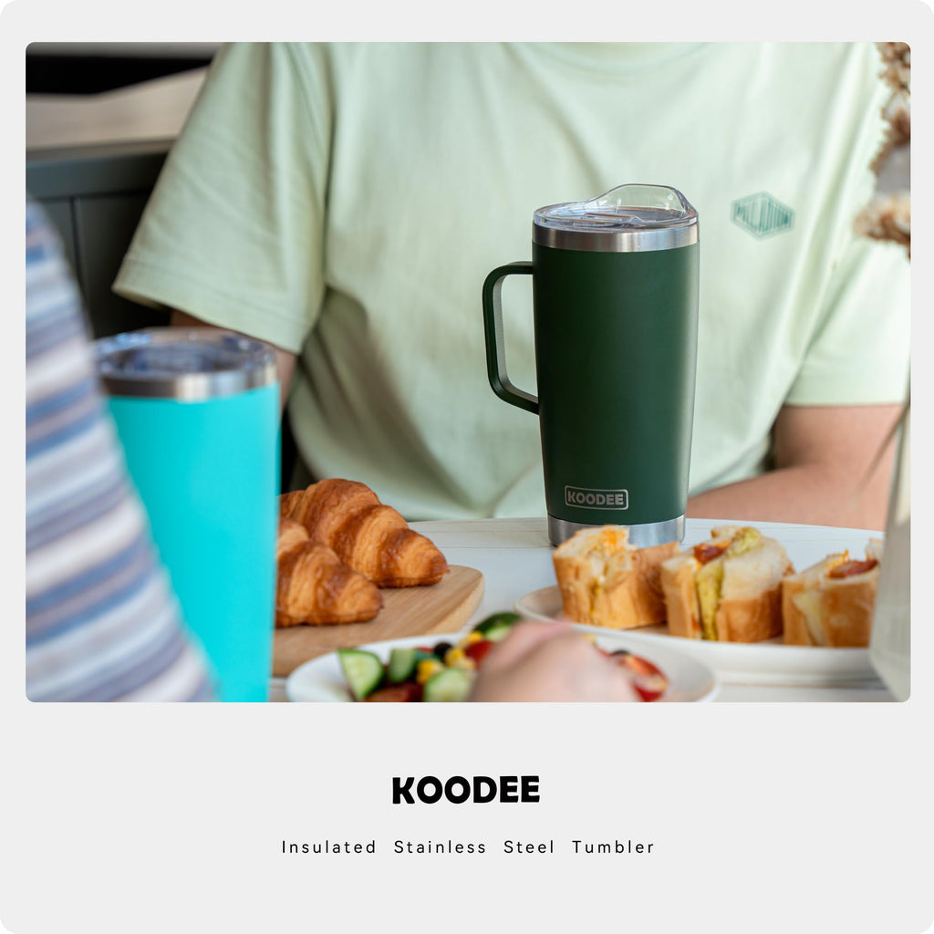 20 oz Insulated Stainless Steel Coffee Mug with Lid and Handle F749855