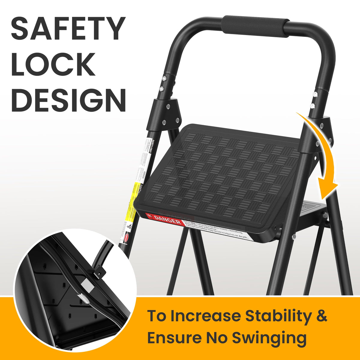 3 Step Folding Ladder with Anti-Slip Pedal I4068