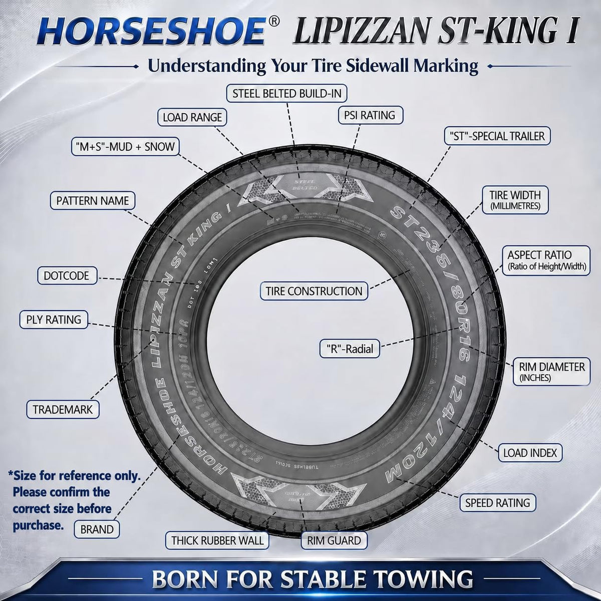 ST205/75R15 10-Ply Trailer Tires B7045