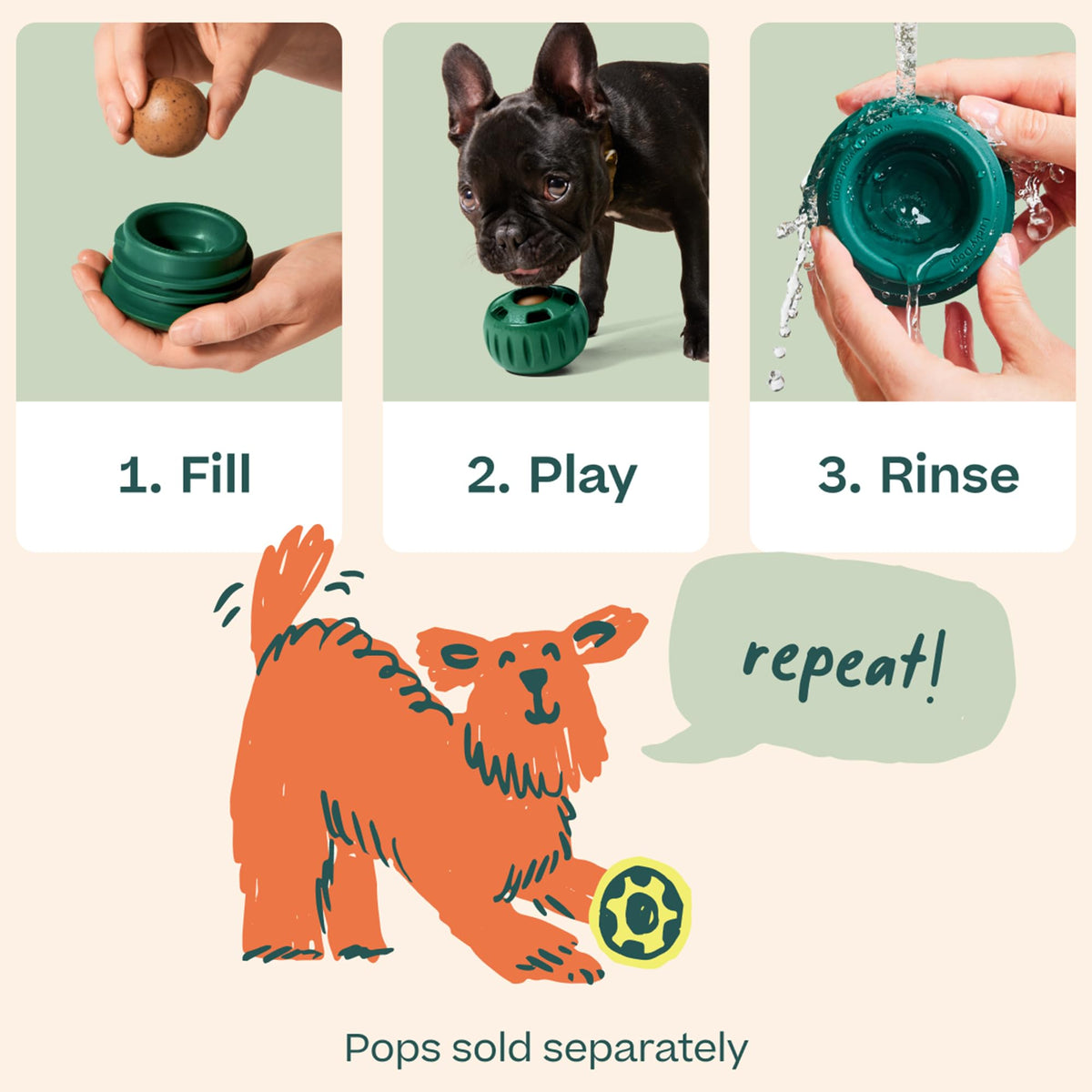 Interactive Dog Ball Toy 25-75 lbs Green M71109