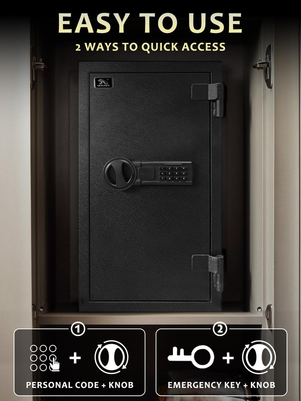 Fireproof Safe Box with Drawer, 3.47 Cu Ft T37340