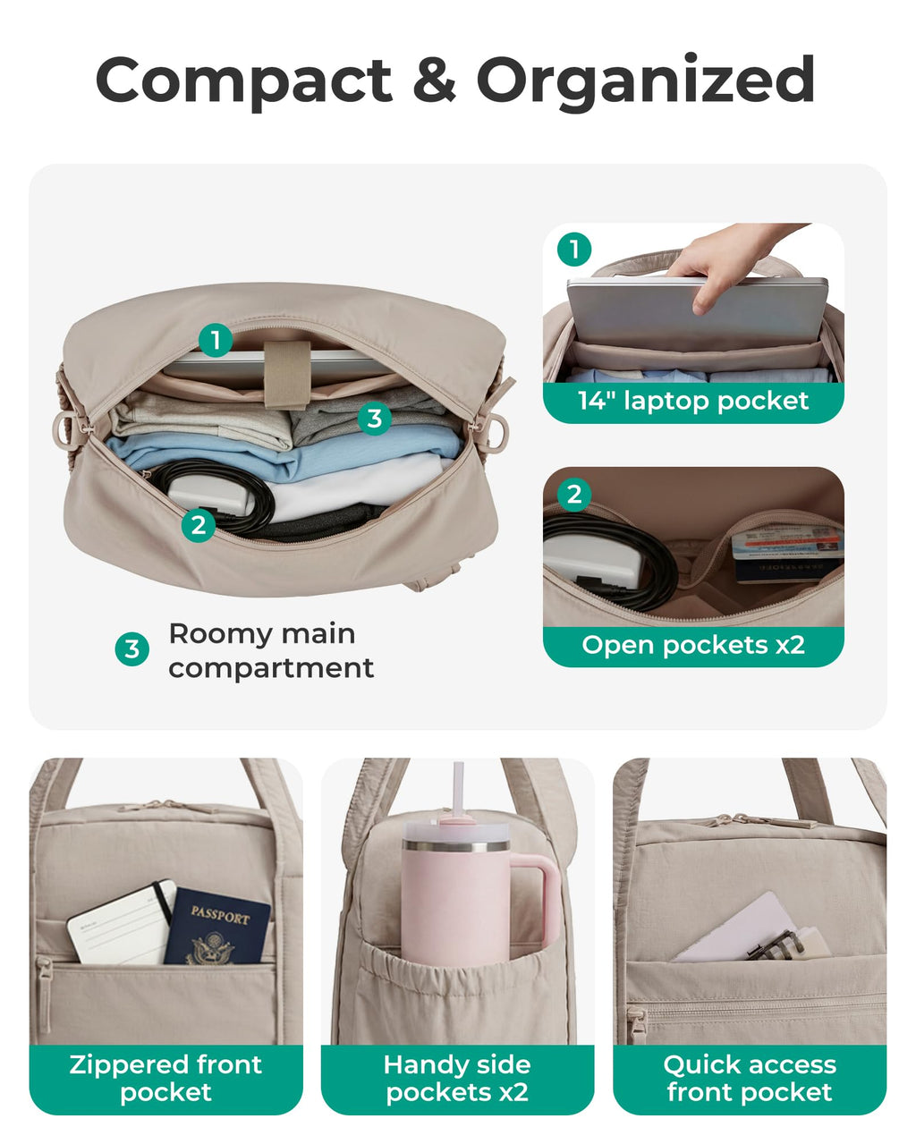 Expandable Travel Duffel Bag Set T623