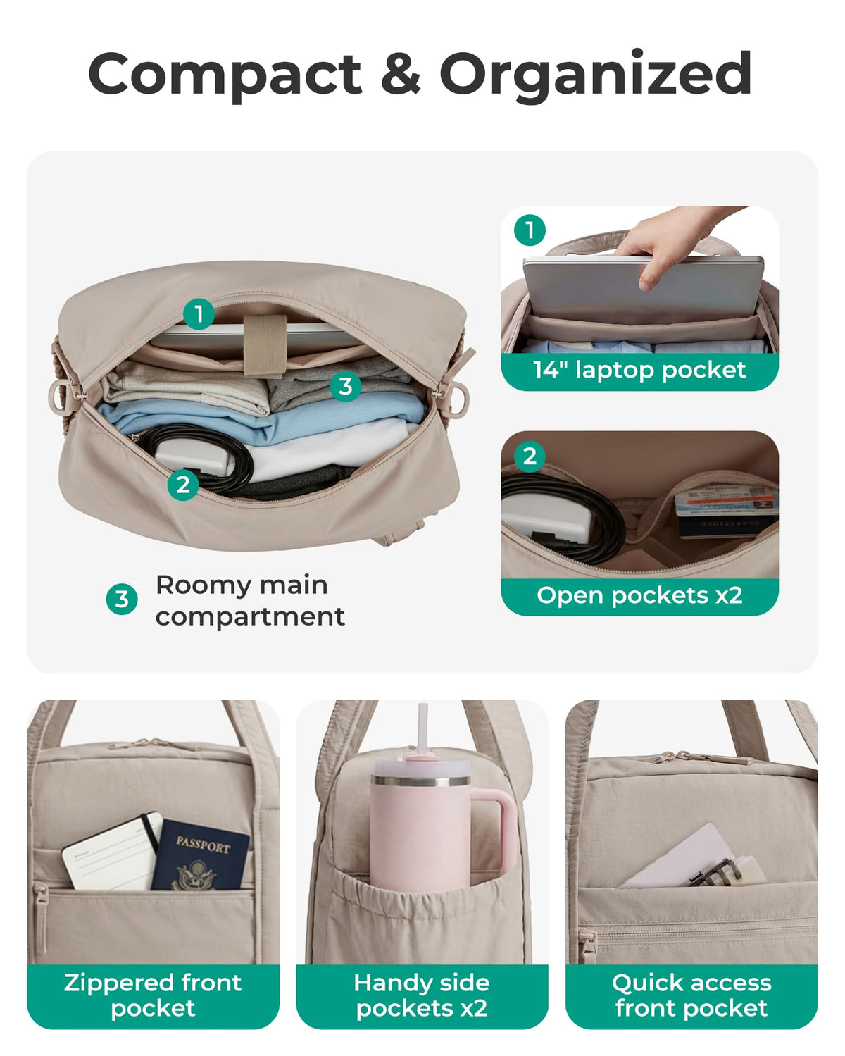 Expandable Travel Duffel Bag Set T623