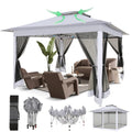 12x12 Pop Up Waterproof Outdoor Canopy with Mosquito Nettings and Carry Bag X4293