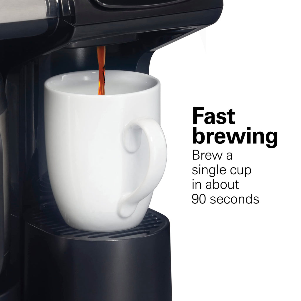 2-Way Coffee Maker with K-Cup Pods or Grounds, Black and Stainless Q436961